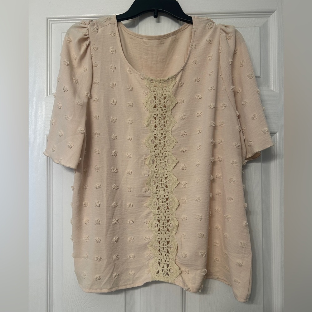 SHEIN Tan Cream Embellished